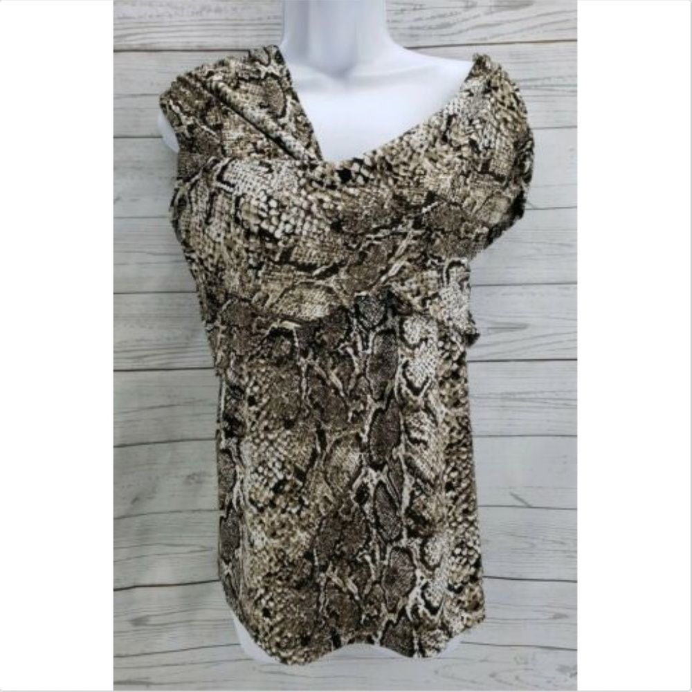 Kenneth Cole New York Blouse Sz Large Snakeskin